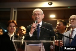 Kemal Kilicdaroglu addresses the media following a meeting of the opposition alliance in Ankara in March.