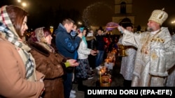 Orthodox Christians take part in Easter celebrations in Chisinau in April. 