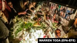 People attend a vigil for those killed when a Ukraine International Airlines flight was shot down by Iran January 8, 2020. (file photo)