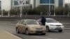 Police stopping cars in Ashgabat on March 20