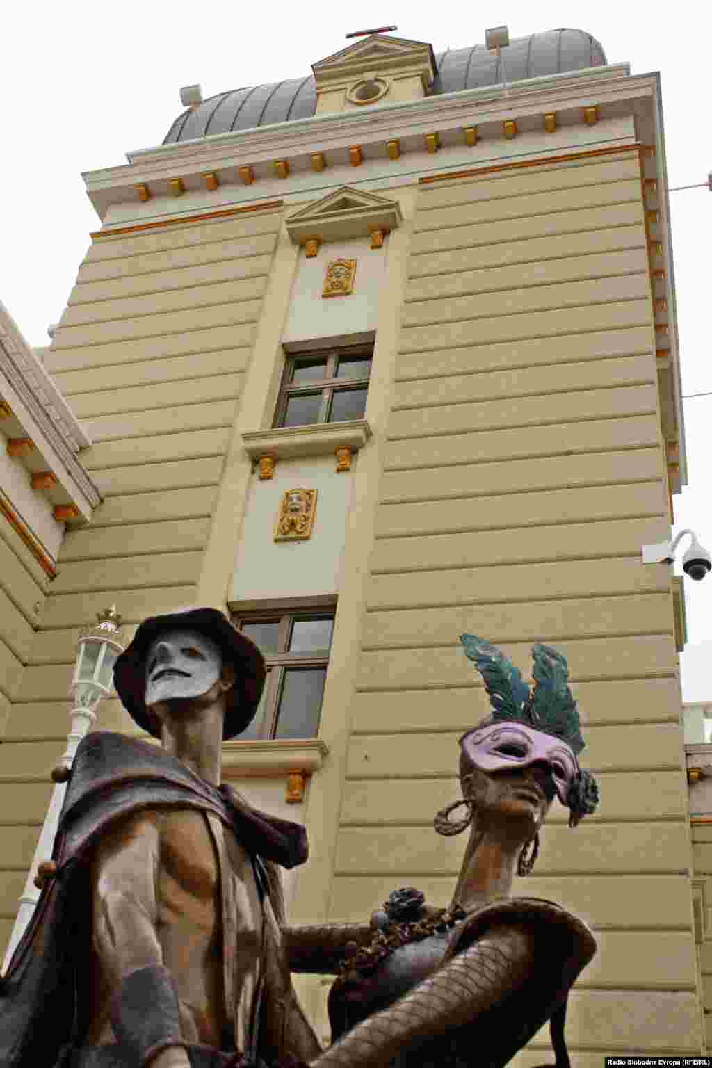 Statues next to the new theater