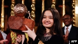 Nila Ibrahimi, 17, was awarded the Children's Peace Prize for her work advocating for girls' rights in her native Afghanistan during a ceremony on November 19 in Amsterdam.