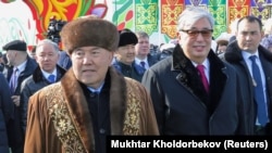 The transition from Nursultan Nazarbaev (left) to Qasym-Zhomart Toqaev has already been bumpier than Kazakhstan's elite may have hoped.