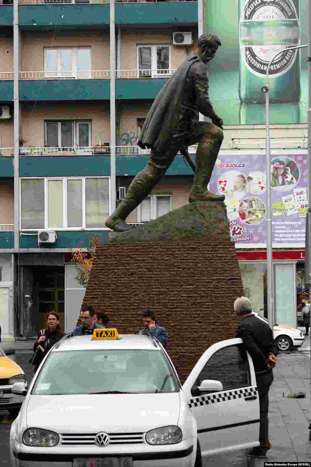 A statue of Hristo Uzunov, a fighter with Macedonia&#39;s National Liberation movement in the late 19th and early 20th century