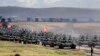 Chinese tanks roll about 250 kilometers southeast of the Russian city of Chita during the military exercises Vostok 2018 in September 2018.