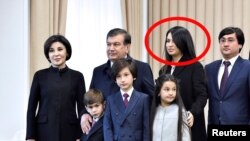 Uzbek President Shavkat Mirziyoev's family, including daughter Saida Mirziyoeva (file photo)